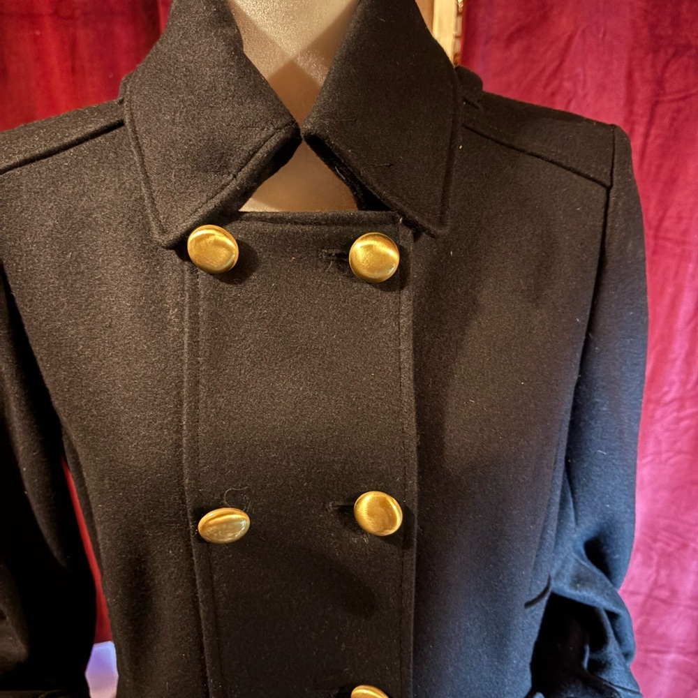 Elegant Black Double-Breasted wool Women's Coat by The Limited